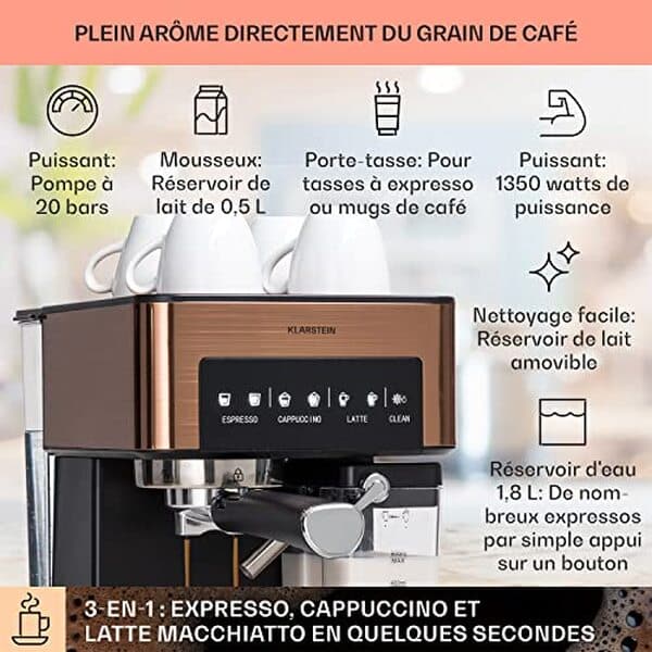 Découvrez notre test détaillé de la cafetière Klarstein 20 Bar : performances, qualité du mousseur et conseils d'achat pour les amateurs de café parfait.