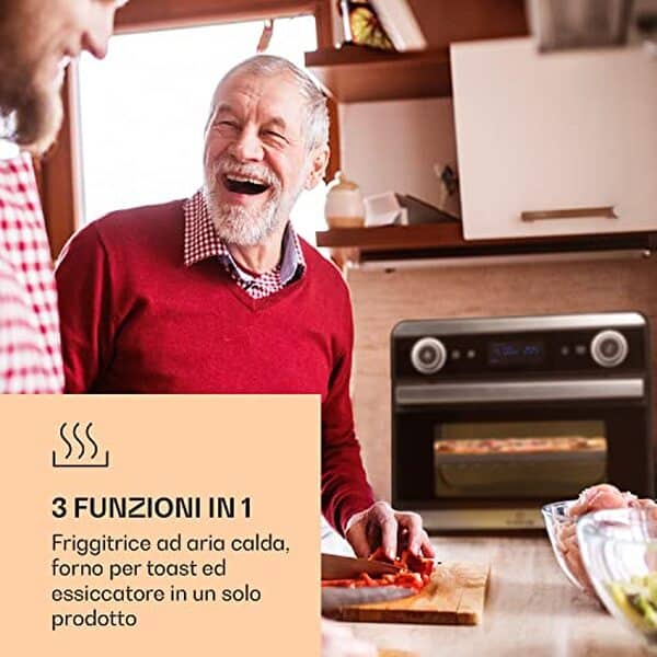 Découvrez la Klarstein AeroVital Jumbo : une friteuse à air chaud de 18 L avec écran tactile. Cuisinez sainement et facilement !