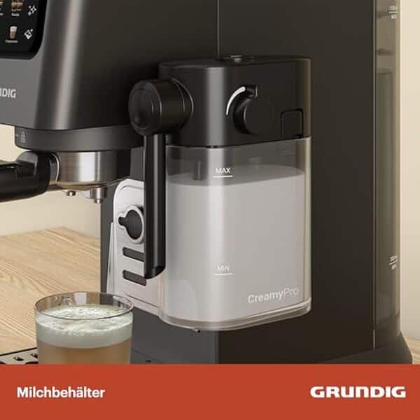 Découvrez l'efficacité de la machine à café haute pression grundig KSM 5330 avec réservoir à lait intégré pour des boissons parfaites à chaque utilisation