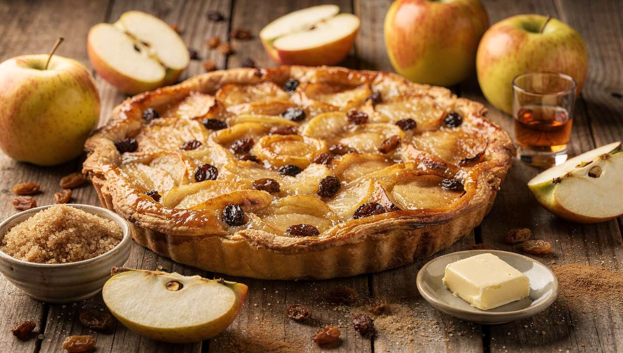 Tarte aux pommes et raisins secs : recette gourmande