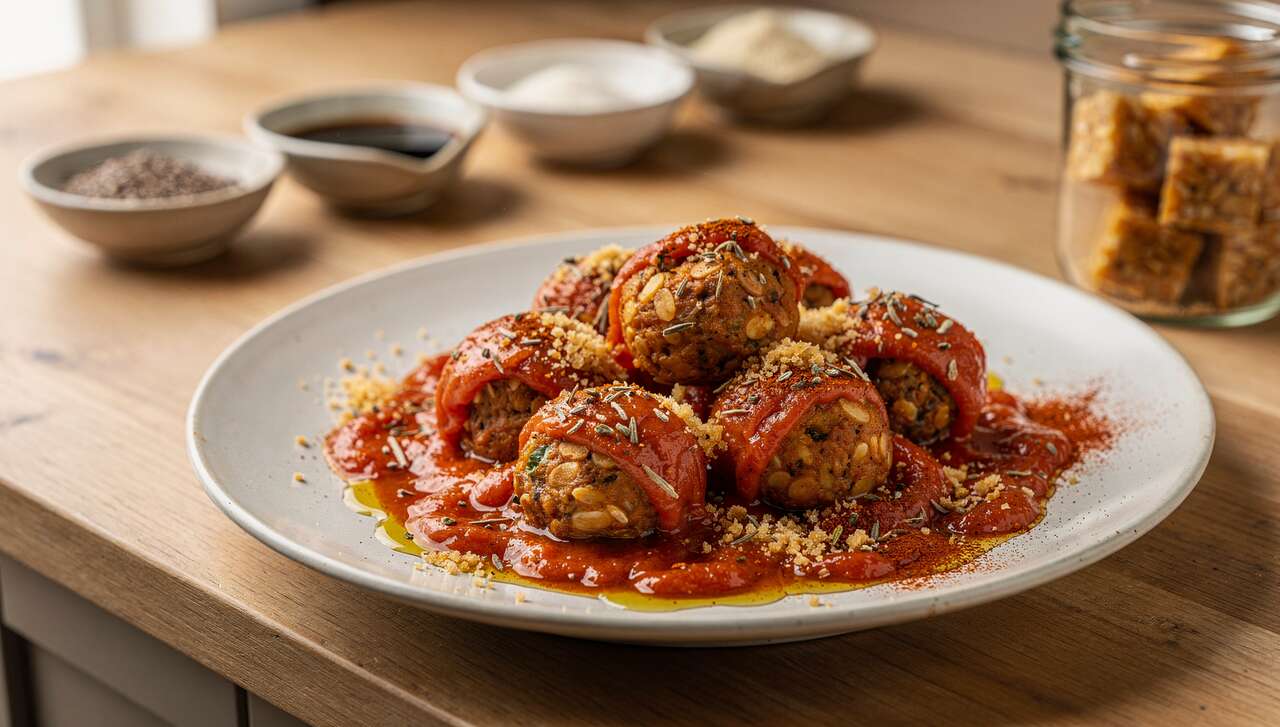 Recette de boulettes de tempeh et sauce tomate mijotée rapide