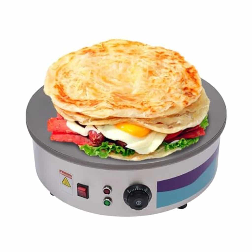 Test de la plaque à crêpes 2800w commerciale en acier inoxydable
