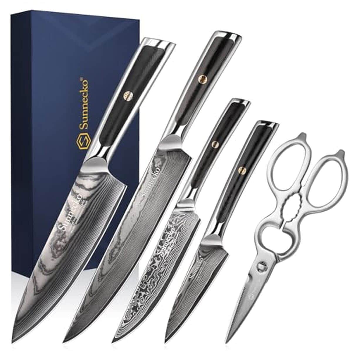 Test : sunnecko set de couteaux en acier Damas 73 couches