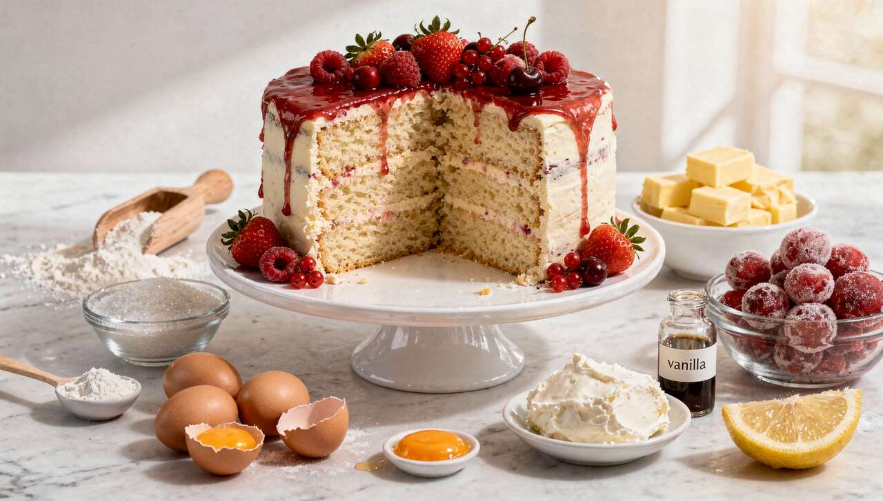 Layer cake vanille et fruits rouges : recette gourmande