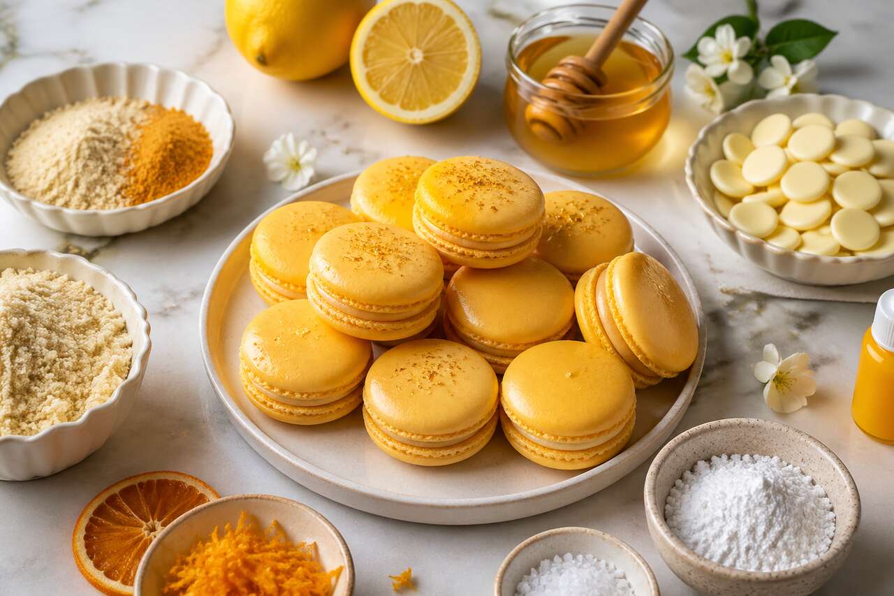 Recette de macarons Kallisté : miel et agrumes raffinés