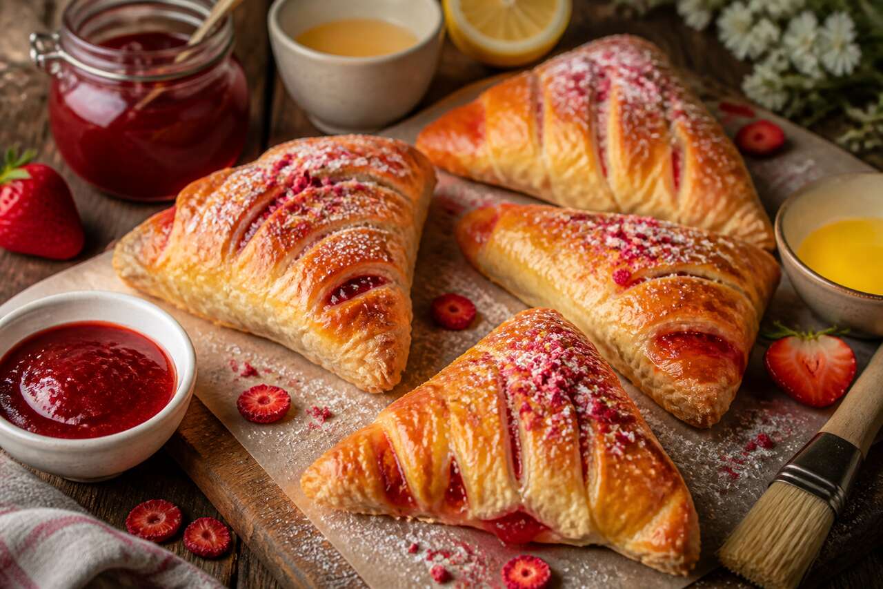 Chaussons Rhubarbe Et Fraises : recette Gourmande