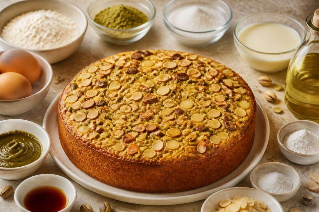 Cake pistache chocolat blanc d'Isabelle : recette ultra moelleuse