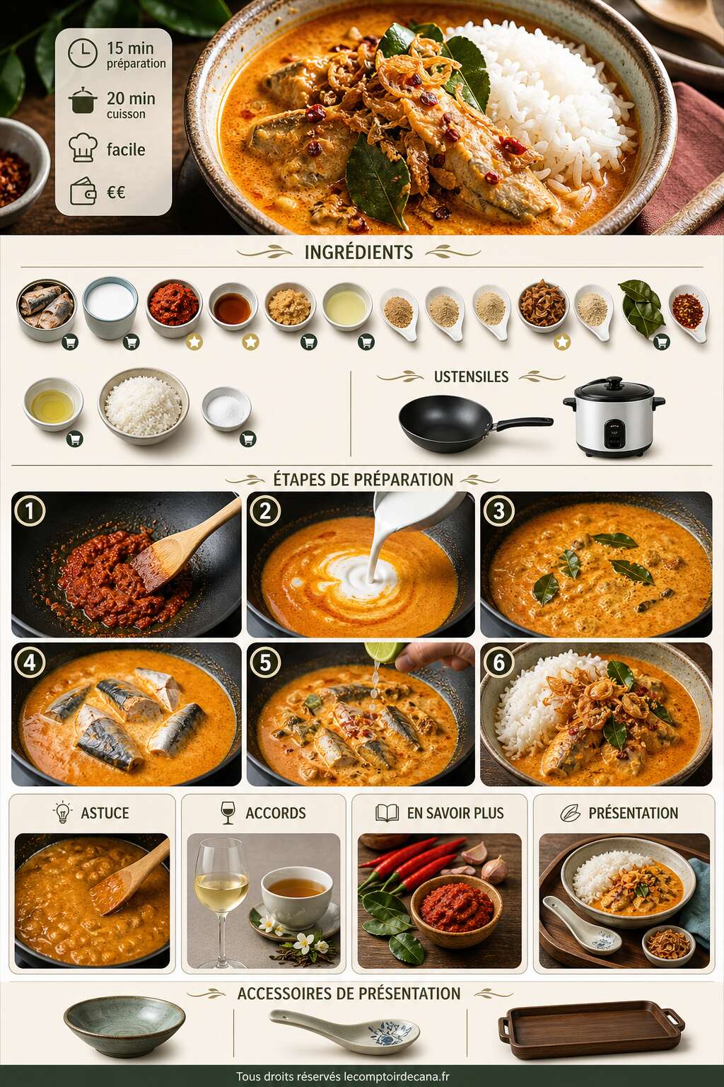 Fiche recette Curry de poisson tha&iuml; : voyage culinaire garanti