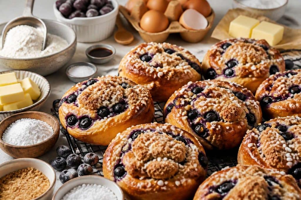 Brioches Streusel Aux Myrtilles : recette Gourmande