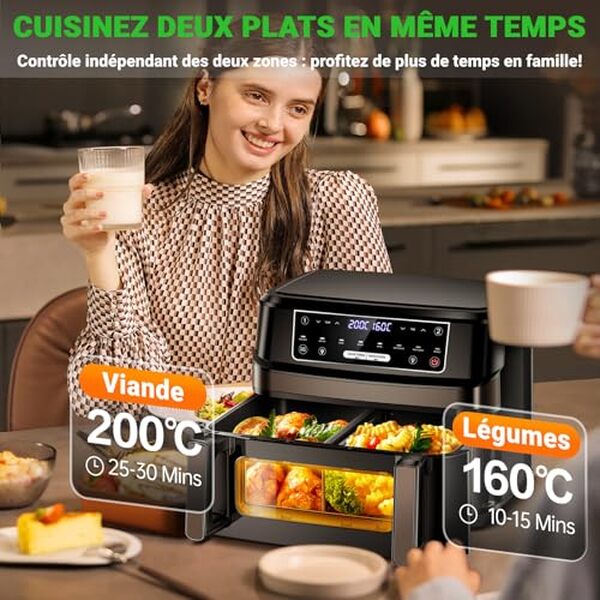 Découvrez notre test détaillé de la friteuse à air chaud 2 chambres 8 en 1. Efficacité, polyvalence et performances : tout ce qu'il faut savoir avant d'acheter. 