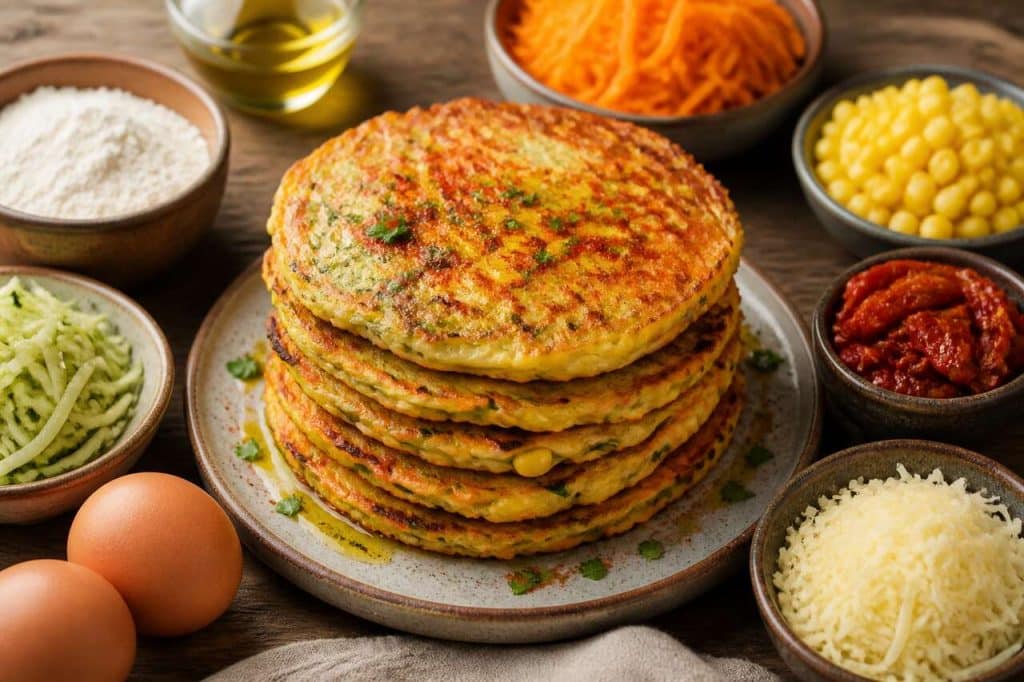 Pancakes salés aux légumes : recette facile et savoureuse