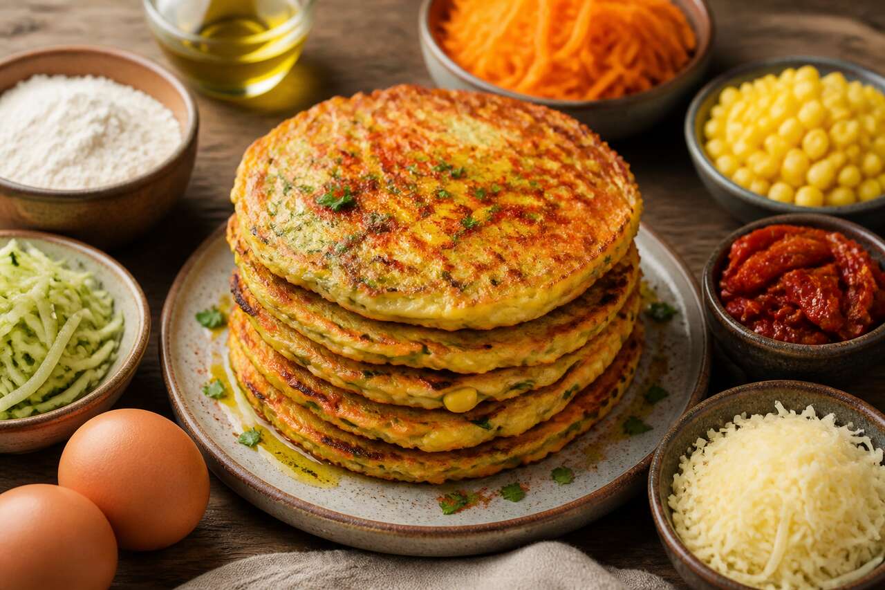 Pancakes salés aux légumes : recette facile et savoureuse