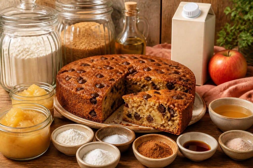 Cake à la compote de pomme : recette sans œuf, sans lait