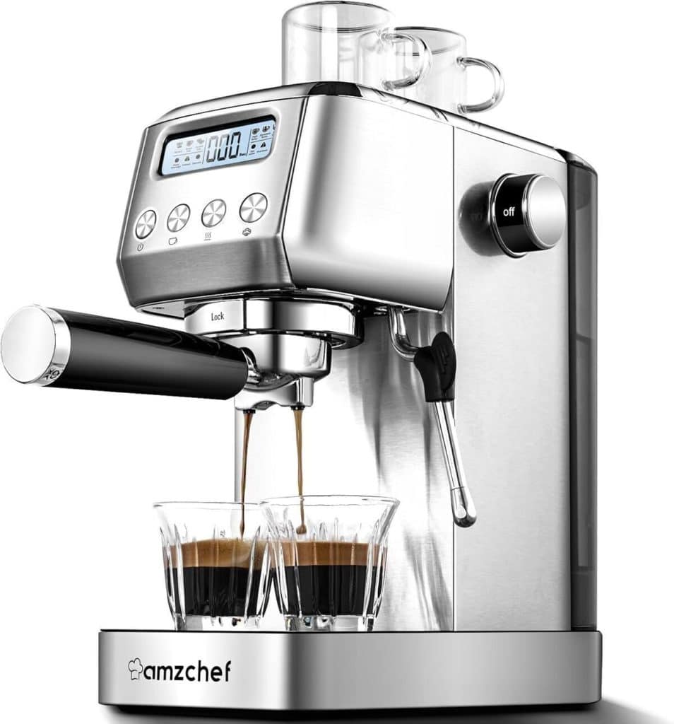 Test : machine à café AMZCHEF avec mousseur vapeur 20 bars