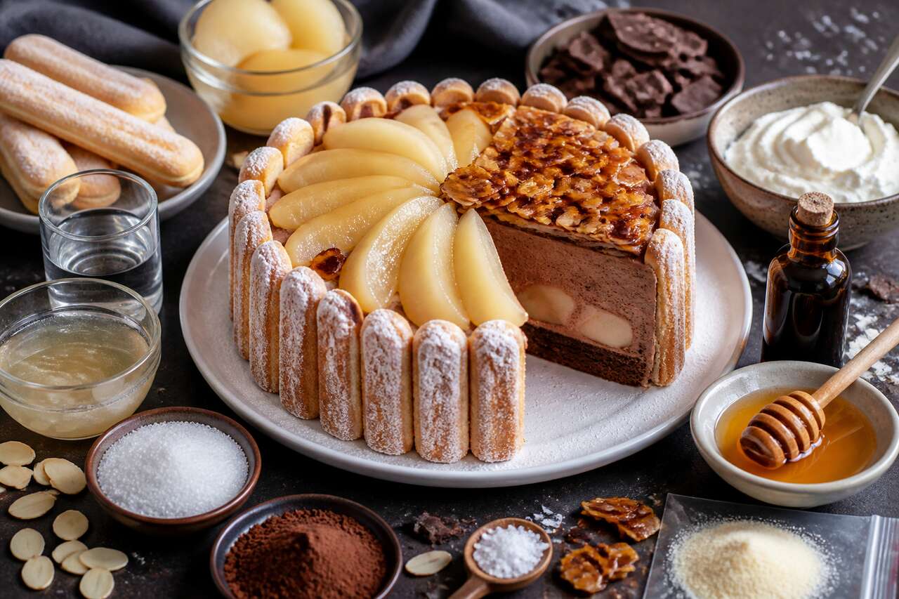 Charlotte chocolat poire nougatine : délice gourmand à réaliser