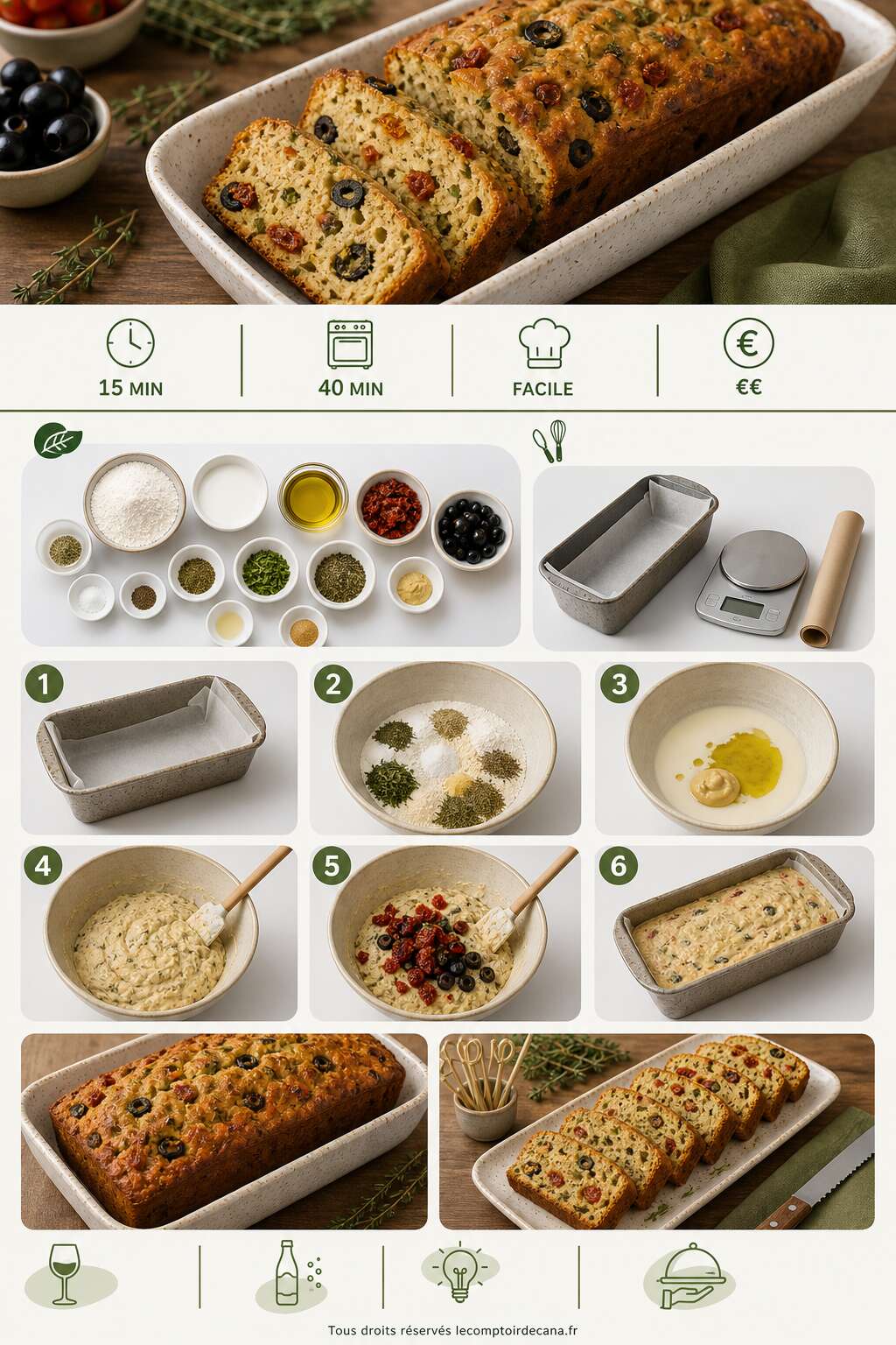 Fiche recette Recette de cake salé aux herbes sans œuf Fiche recette Recette de cake salé aux herbes sans œuf