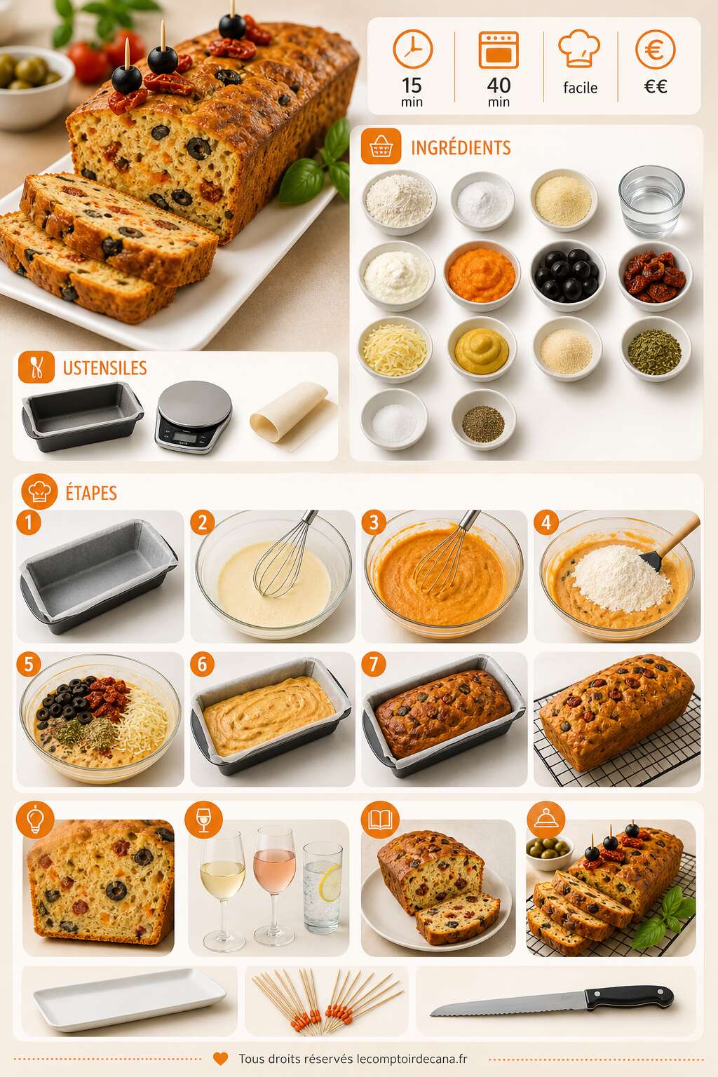 Fiche recette Cake sal&eacute; moelleux sans huile ni beurre