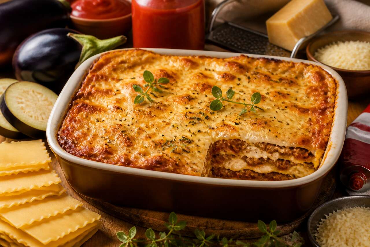 Lasagnes à l'agneau et à l'aubergine : recette facile et savoureuse
