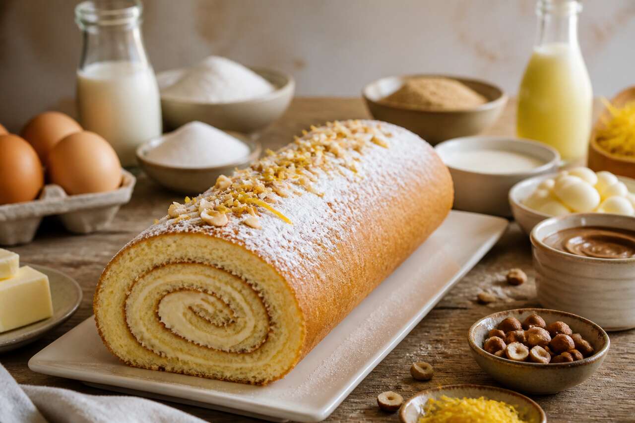 Recette roulé citron noisettes de cyril lignac