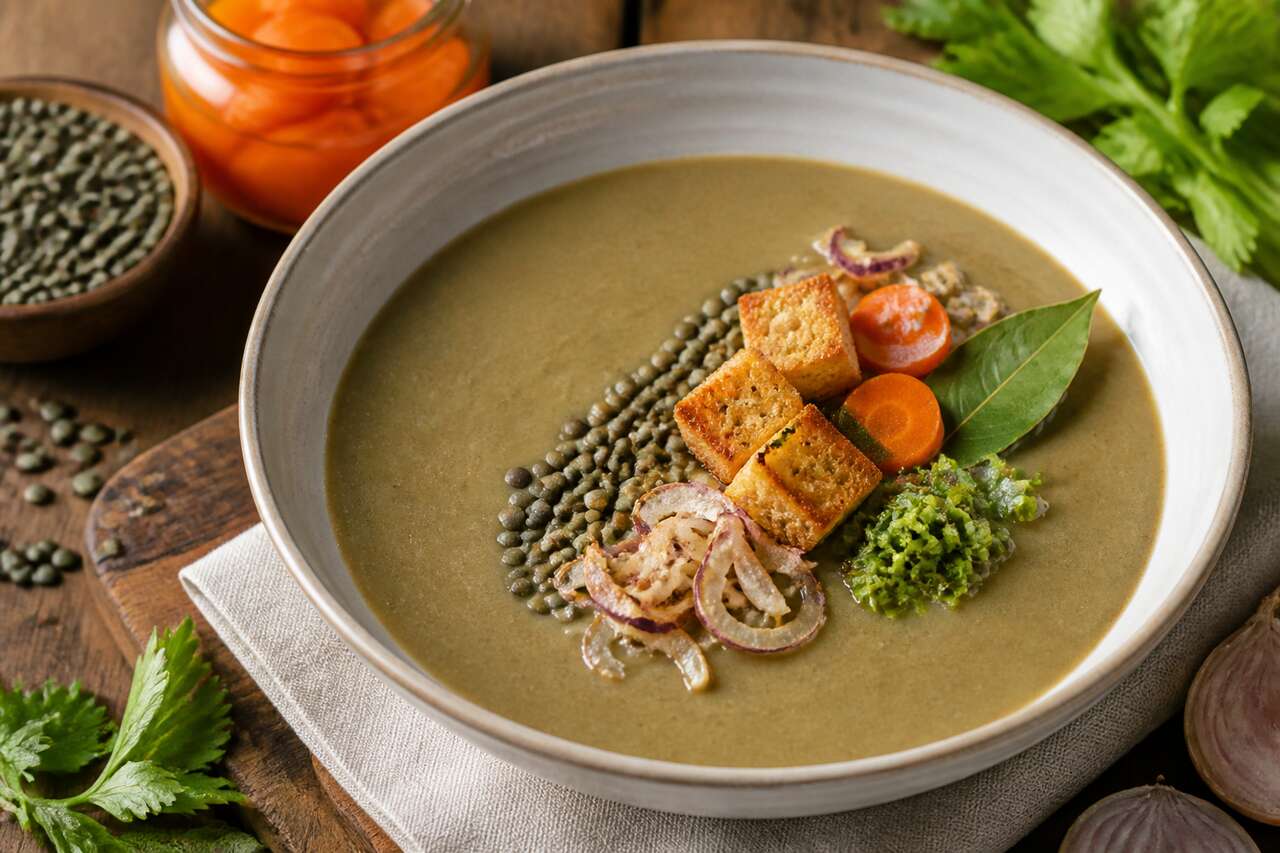 Velouté de lentilles vertes du Puy : recette gourmande