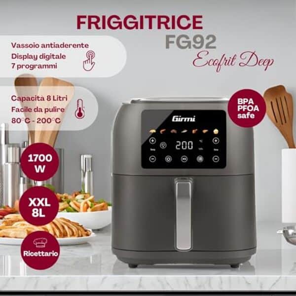 Découvrez notre test détaillé de la friteuse à air Girmi FG92 Ecofrit XXL 1700W : performances, consommation et avis complet pour bien choisir. 