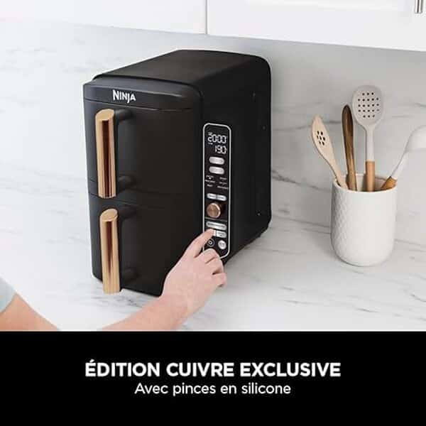 Découvrez notre test complet de la friteuse NINJA Double Stack XL 9, 5 L : 6 fonctions, performances et avis détaillé pour bien choisir votre friteuse sans huile.