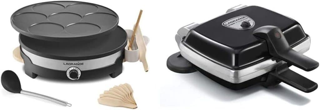Test Lagrange crêpière 1500 W bois clair & gaufrier 39121 1000 W