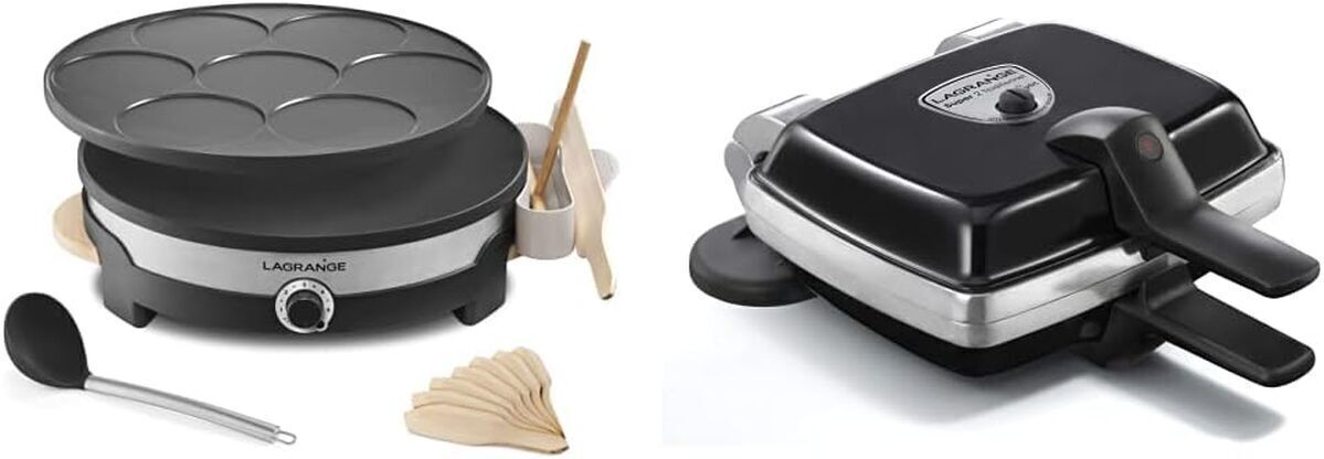 Test Lagrange crêpière 1500 W bois clair & gaufrier 39121 1000 W