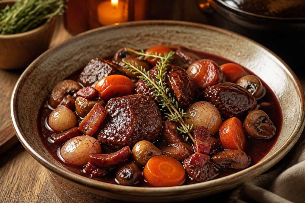 Boeuf bourguignon façon Yves Camdeborde : recette savoureuse