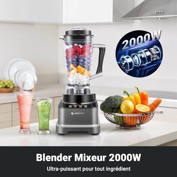 Découvrez notre test complet du blender Amzchef 8-en-1 2000W avec écran tactile LCD. Performances, avantages et verdict de ce mixeur polyvalent et puissant.