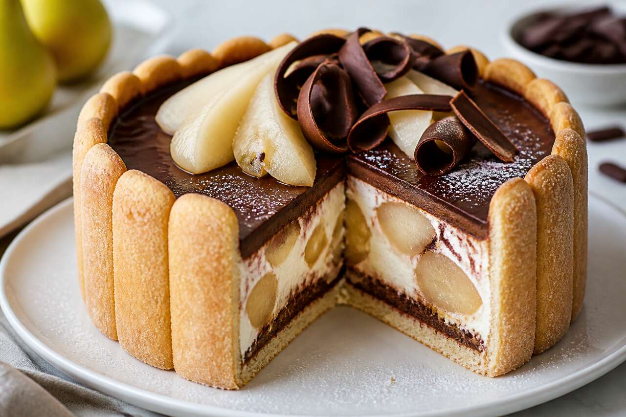 Recette charlotte maison aux poires et chocolat - CAP pâtisserie