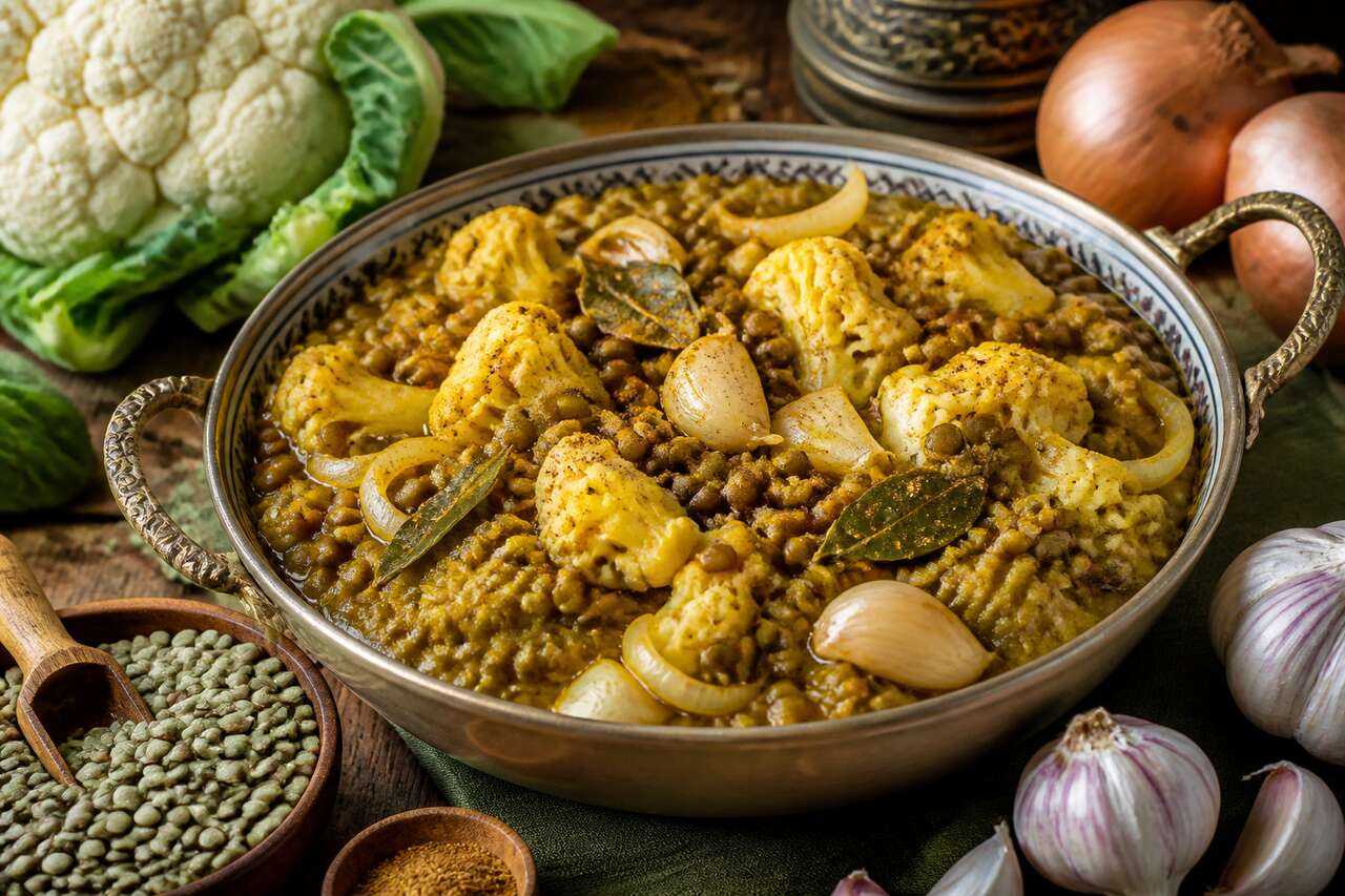 Mijoté de lentilles vertes et chou-fleur : recette savoureuse