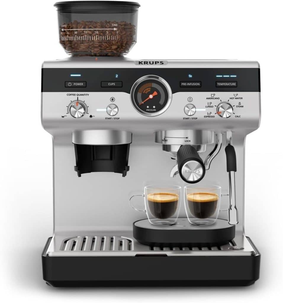 Test Krups XP801T10 : machine expresso avec moulin et buse vapeur