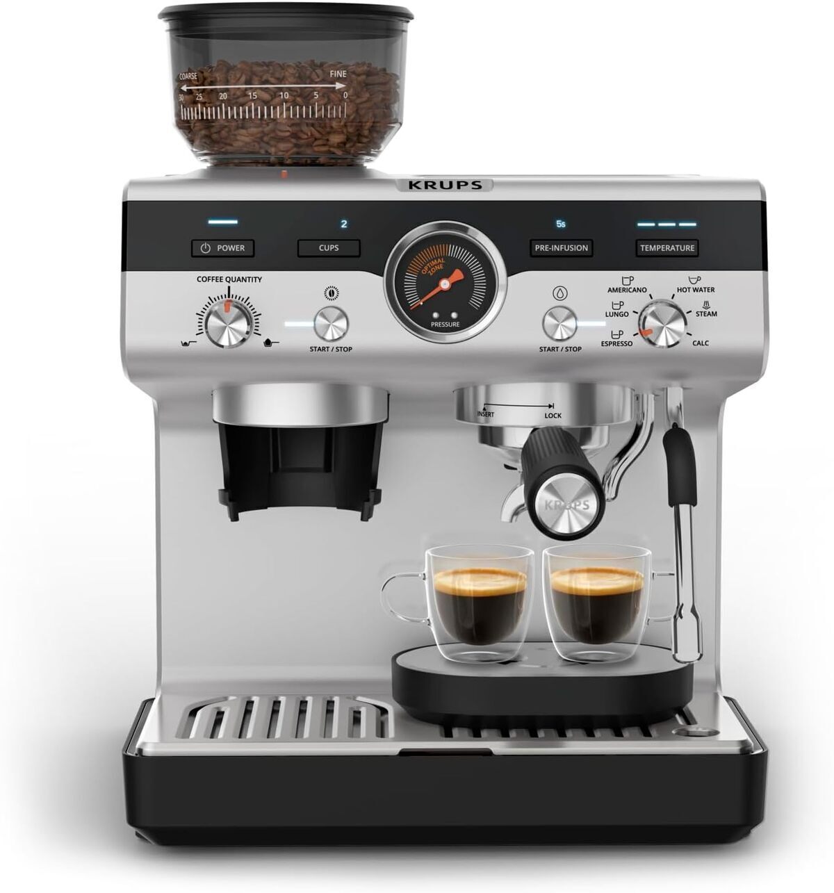 Test Krups XP801T10 : machine expresso avec moulin et buse vapeur