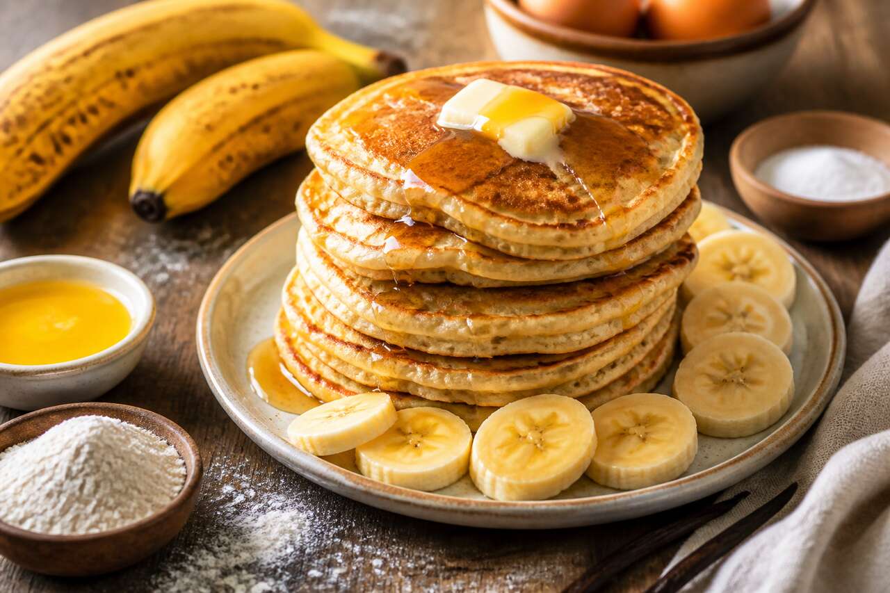 Pancakes fluffy : recycler vos bananes trop mûres