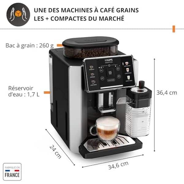 Découvrez notre test détaillé de la Krups Sensation Lait EA912E10, une machine expresso automatique polyvalente avec broyeur intégré et mousseur de lait. Caractéristiques, avantages et avis.